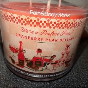 Bath & Body Works Cranberry Pear Bellini Red Candle